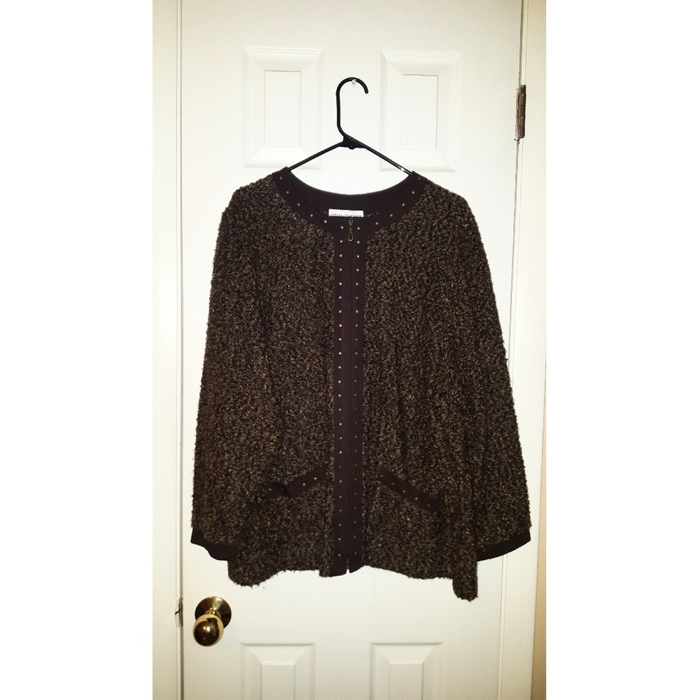 Brown knitted fashion jacket